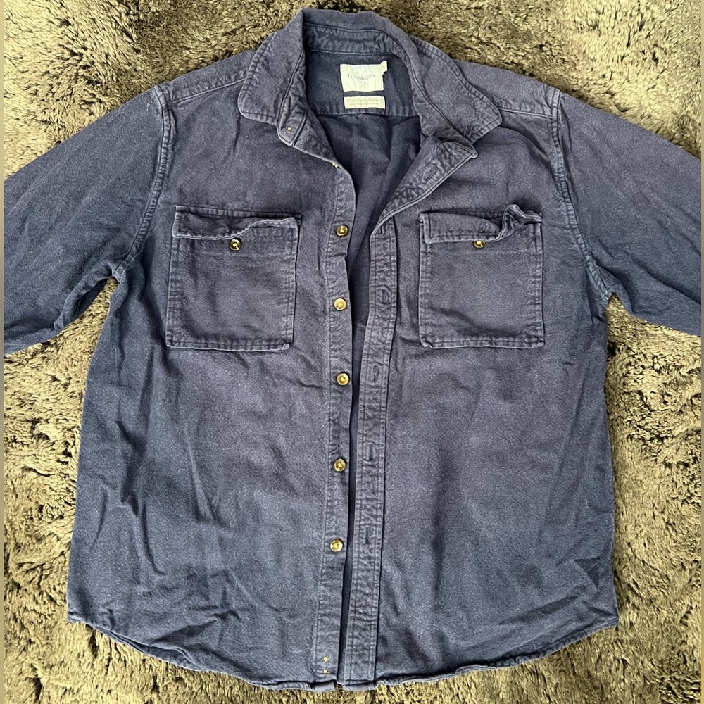 Goodfellow & Co Navy Button-Up Shirt Men Size L